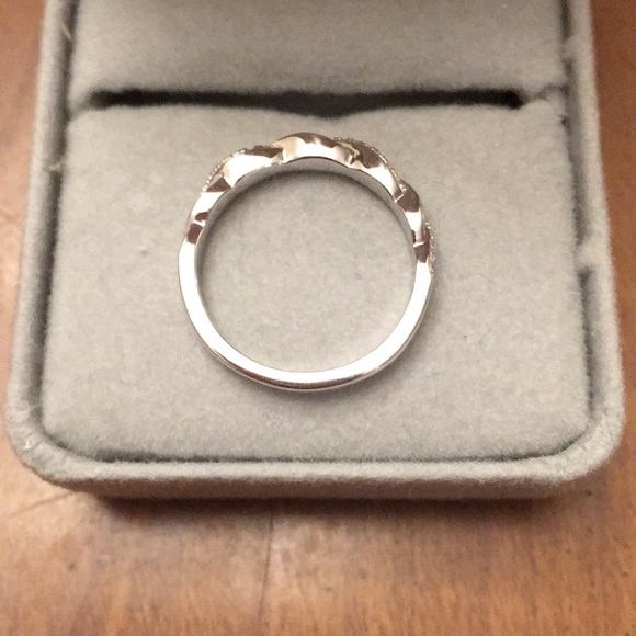 STERLING SILVER AND CZ BRAIDED RING - Picture 2 of 6